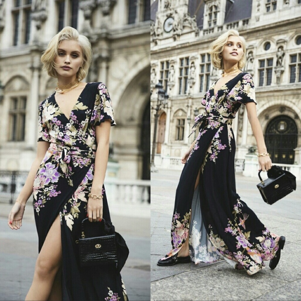 SPELL Blue Skies Wrap Maxi Dress